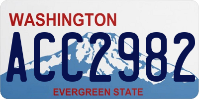 WA license plate ACC2982