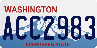 WA license plate ACC2983