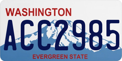 WA license plate ACC2985