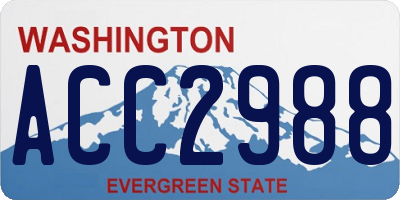WA license plate ACC2988