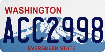 WA license plate ACC2998