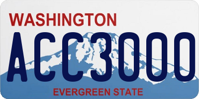 WA license plate ACC3000