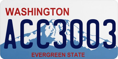 WA license plate ACC3003