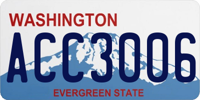 WA license plate ACC3006