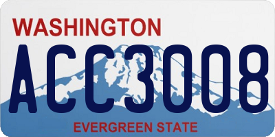 WA license plate ACC3008