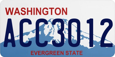 WA license plate ACC3012