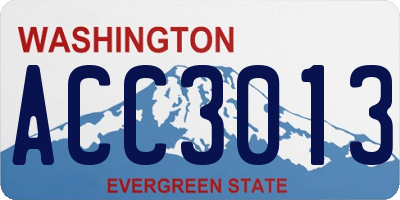 WA license plate ACC3013