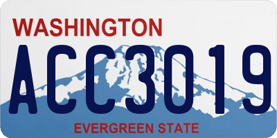 WA license plate ACC3019