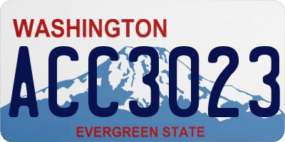 WA license plate ACC3023