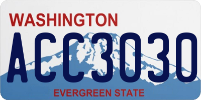 WA license plate ACC3030