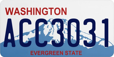 WA license plate ACC3031