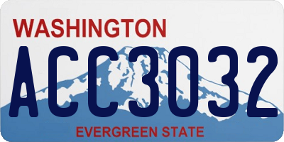 WA license plate ACC3032