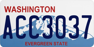 WA license plate ACC3037