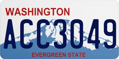 WA license plate ACC3049