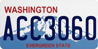 WA license plate ACC3060