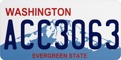 WA license plate ACC3063