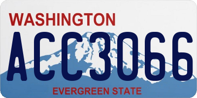 WA license plate ACC3066