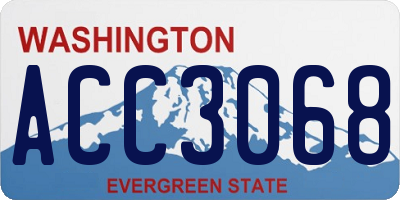 WA license plate ACC3068