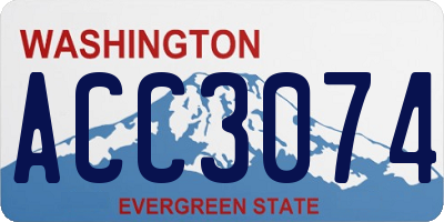 WA license plate ACC3074