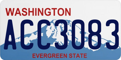 WA license plate ACC3083