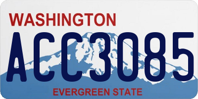 WA license plate ACC3085