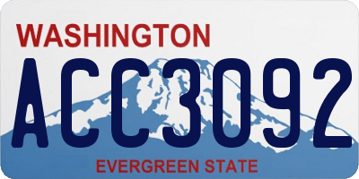 WA license plate ACC3092