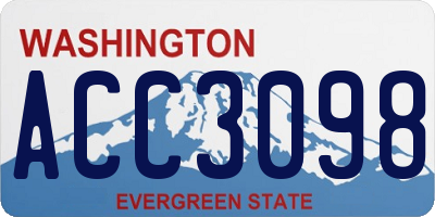 WA license plate ACC3098
