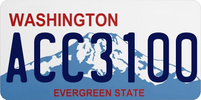 WA license plate ACC3100