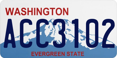 WA license plate ACC3102