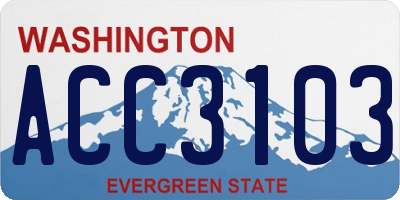 WA license plate ACC3103