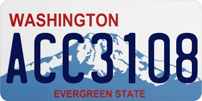 WA license plate ACC3108
