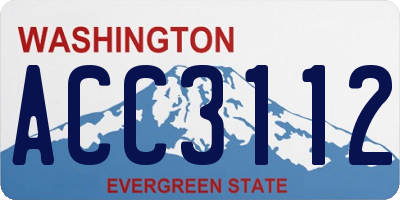 WA license plate ACC3112