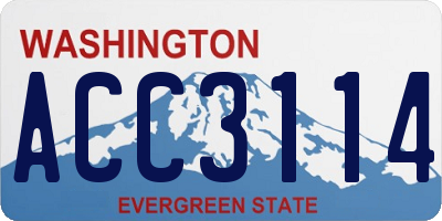 WA license plate ACC3114
