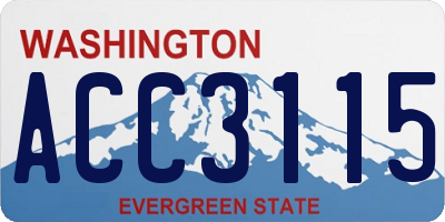WA license plate ACC3115