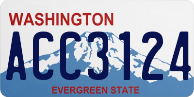 WA license plate ACC3124