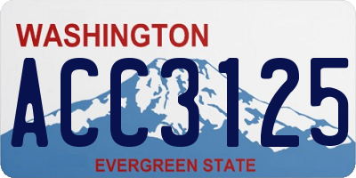 WA license plate ACC3125