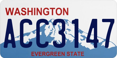 WA license plate ACC3147