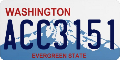 WA license plate ACC3151