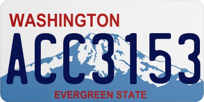WA license plate ACC3153