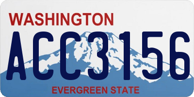 WA license plate ACC3156
