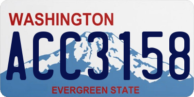 WA license plate ACC3158
