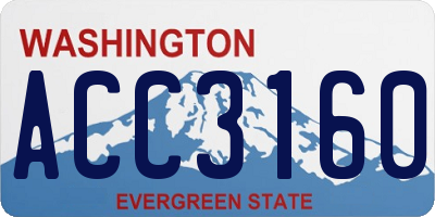 WA license plate ACC3160