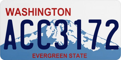 WA license plate ACC3172