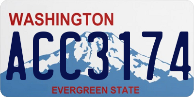 WA license plate ACC3174