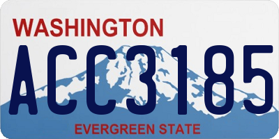 WA license plate ACC3185