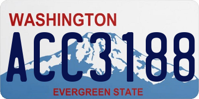WA license plate ACC3188