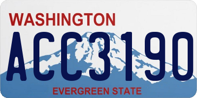 WA license plate ACC3190