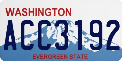 WA license plate ACC3192