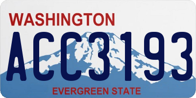 WA license plate ACC3193