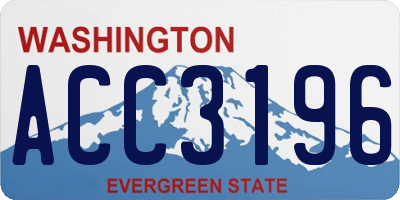 WA license plate ACC3196